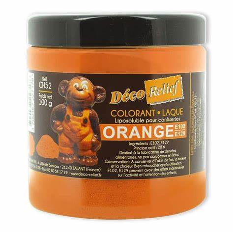 COLOUR ORANGE POWDER LIPOSOLUBLE 100g DECO RELIEF