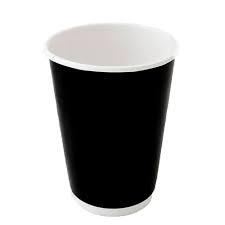 PAPER COFFEE CUP COOL WAVE DOUBLE WALL BLACK 16 OZx25