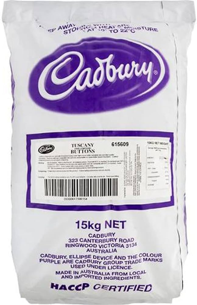 CHOCOLATE DARK BUTTONS TUSCANY CADBURY 15KG 615609