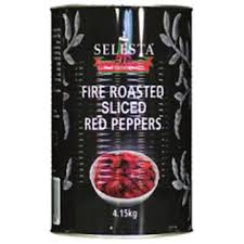 [REDPEPP] PEPPERS RED SLICED FIRE ROASTED SELESTA 4.14KG A12 (3) PFRSST/A12