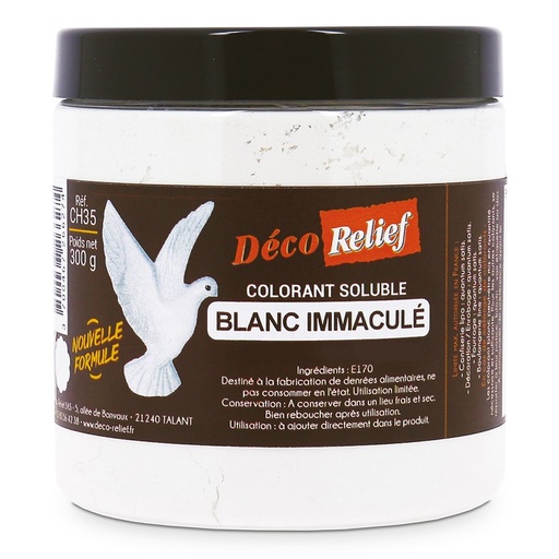 [TITDIOX300] DECO RELIEF COLORANT BLANC (WHITE COLOUR POWDER) LIPOSOLUBLE ***300G***