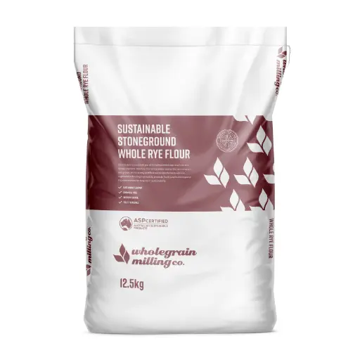 [WGSUSRYEFL] FLOUR RYE WHOLE SUSTAINABLE STONEGROUND WHOLEGRAIN MILLING 12.5KG