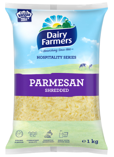 [PARMSHR1] CHEESE PARMESAN SHRED 1KG DAIRY FARMERS 