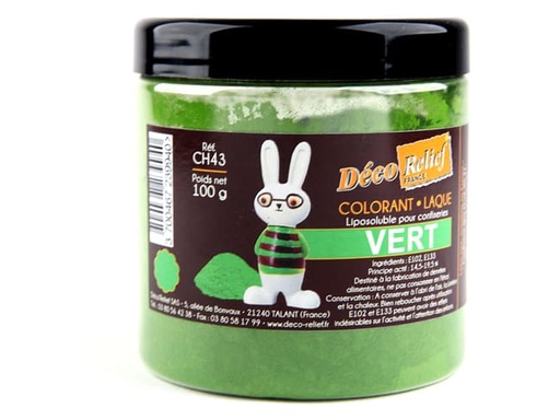 [DECOGREEN] COLOUR GREEN POWDER LIPO SOLUBLE 100g DECO RELIEF